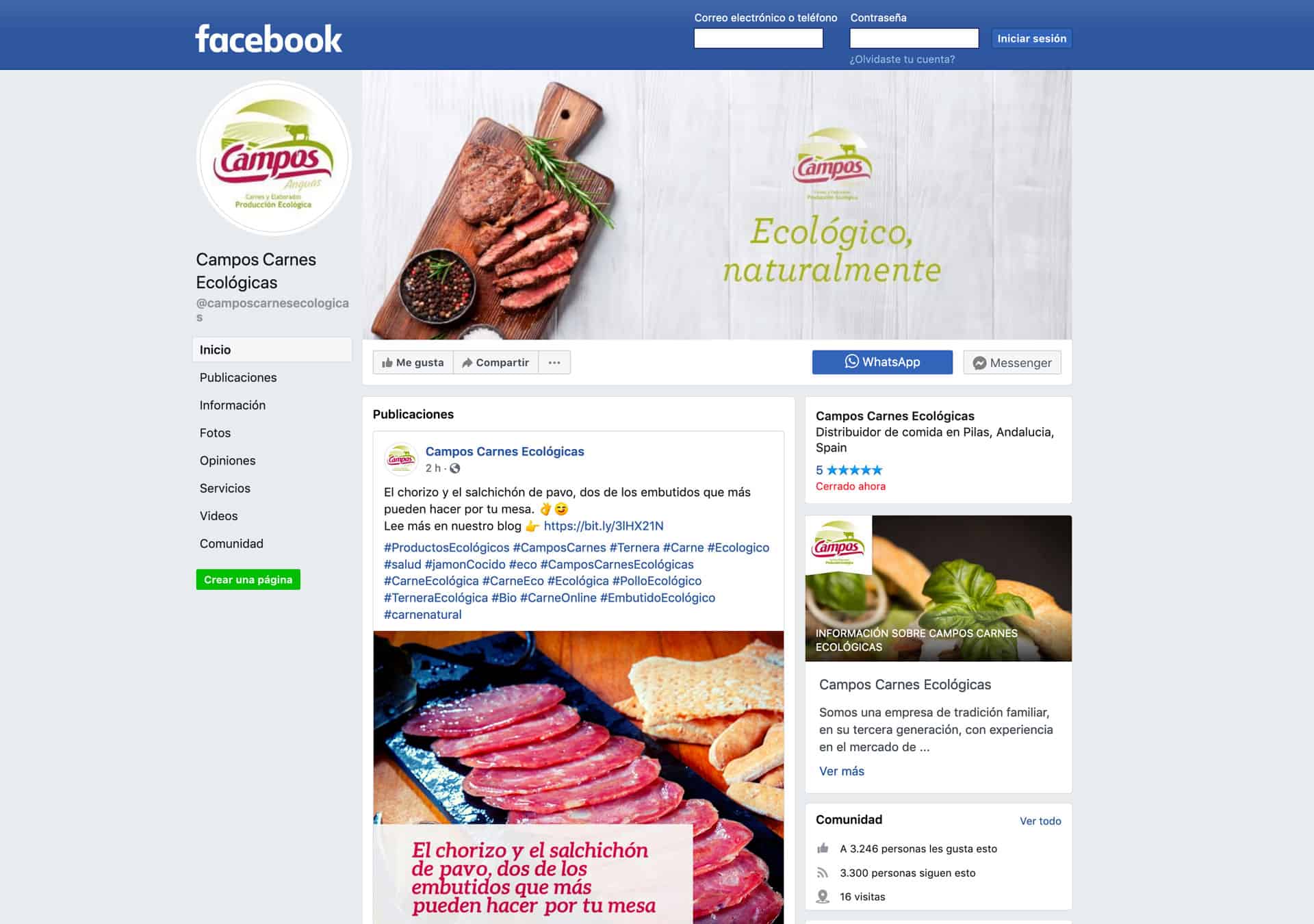 Campaña google Ads y redes sociales Campos Carnes