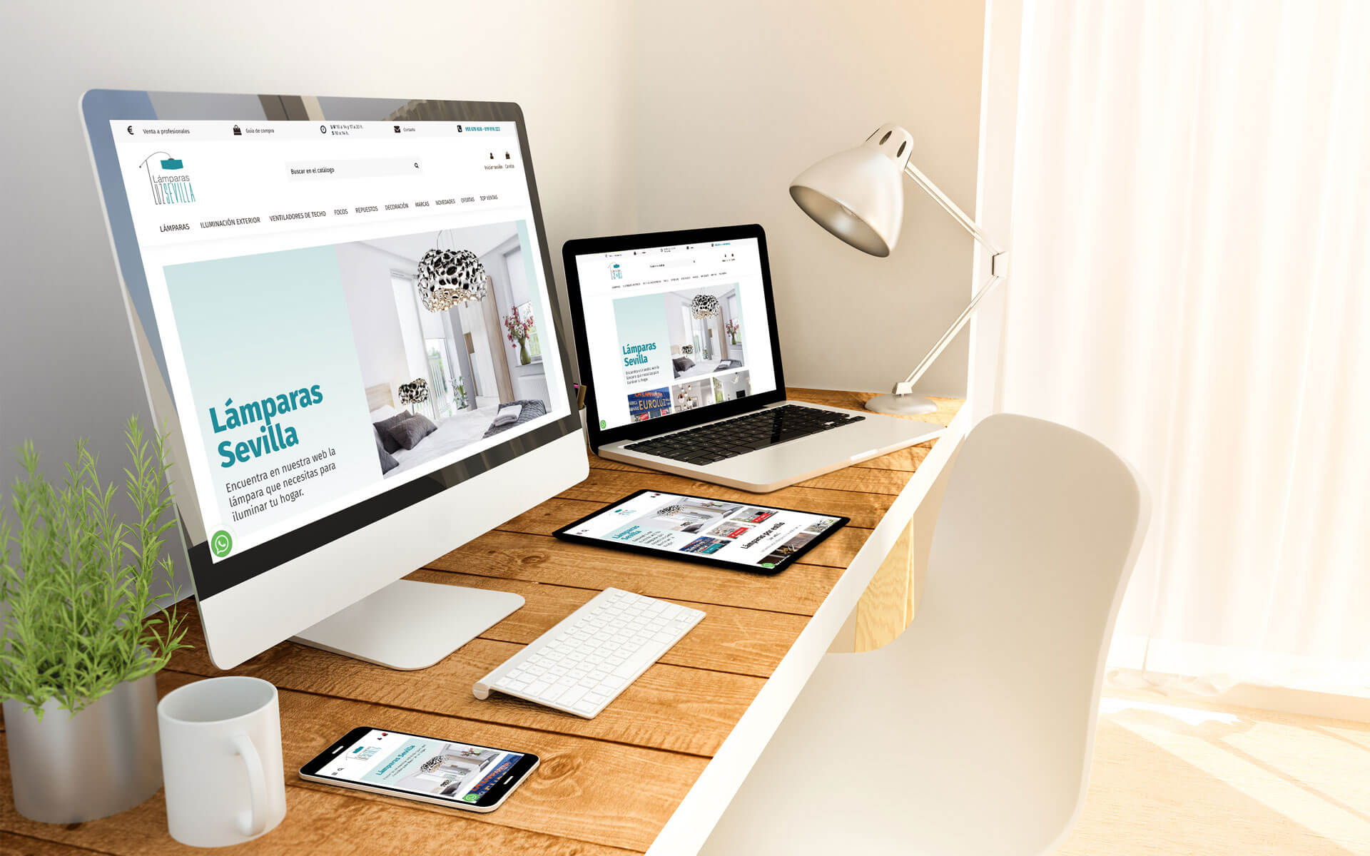 Diseño y programación de página web en prestashop para Lámparas Sevilla